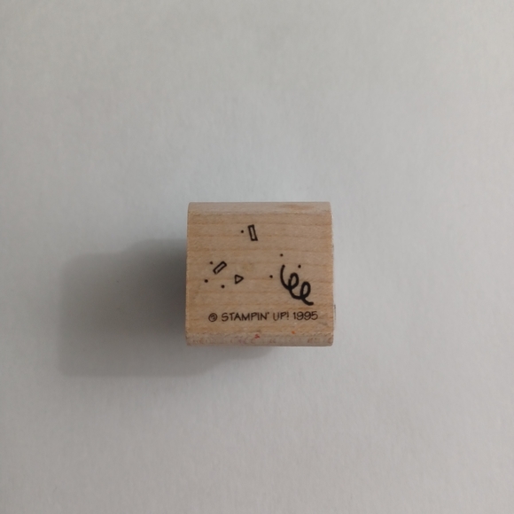 🔥4/$20 Stampin Up Party Confetti 1996 Wood/Rubber Stamp Mounted **INK STAINING* - Picture 3 of 7